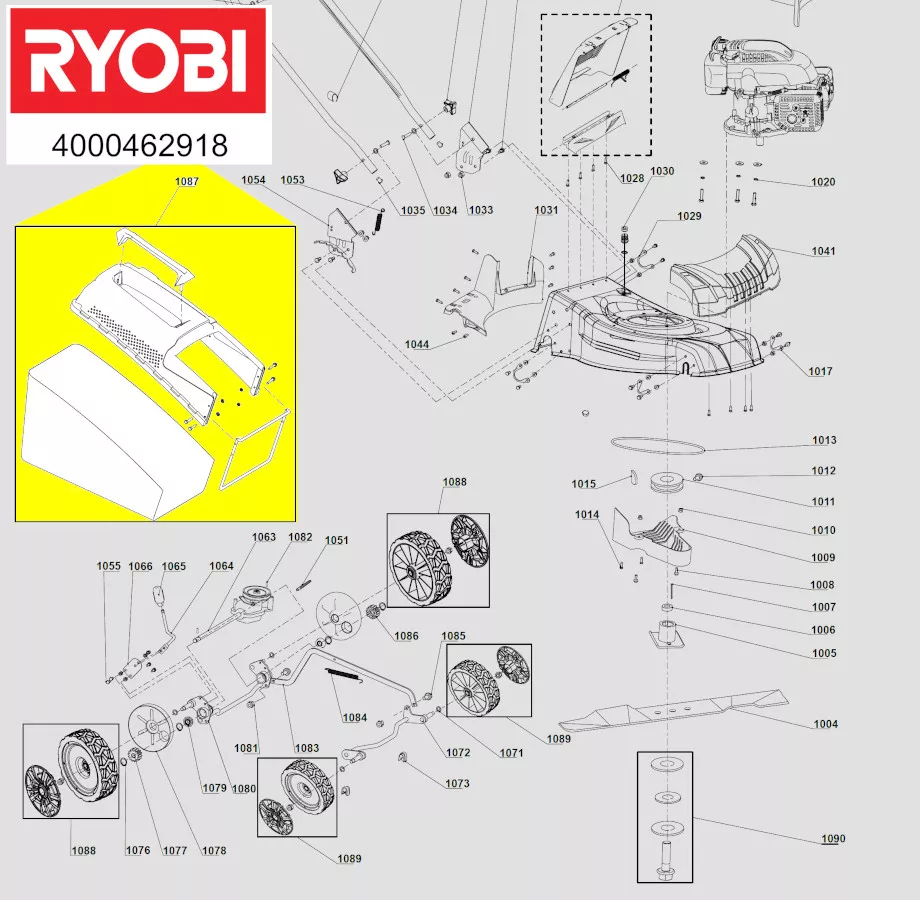Sac collecteur réf. 5131042298 tondeuse à gazon Ryobi